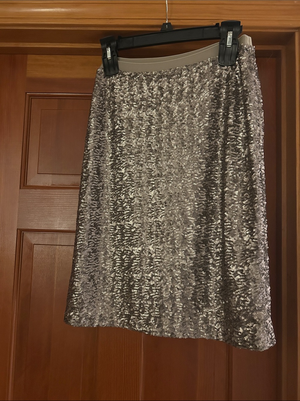 Silver Sequin A-Line Women's Skirt